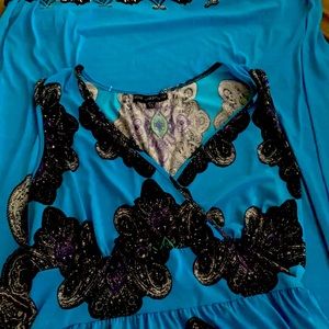 Beautiful XLARGE turquoise,purple, black sundress